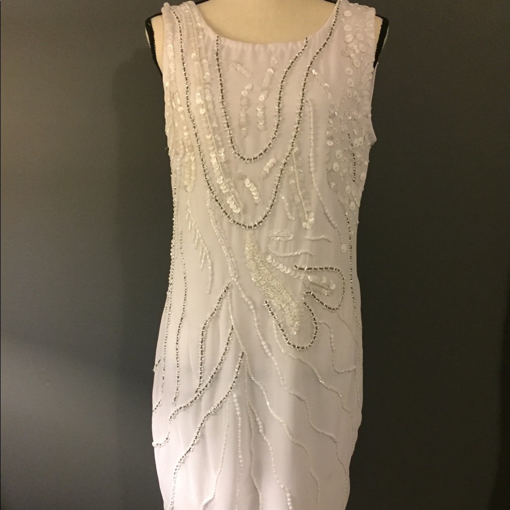 NWT ABS by Allen Schwartz White Cocktail Dress
